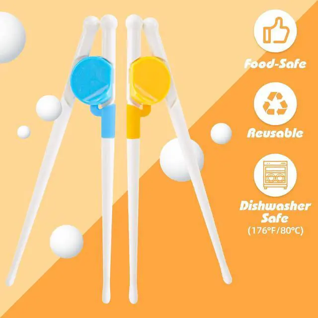 Alt view image 5 of 7 - HANSGO Kids Chopsticks, 4 Pairs Training Chopsticks for Kids | Toddlers & Beginners Learning Utensil for Daily Meals, Home, School Lunch & Family Dining, Hand Eye Coordination Development