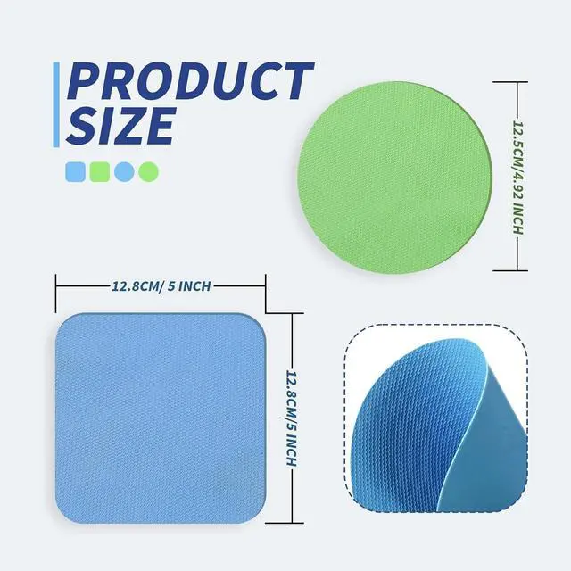 Alt view image 2 of 6 - Imeepa 4PCS Rubber Jar Opener Gripper Pads for Seniors (Blue+Green) | Non-Slip Rubber Grips Open Tight Jars Easily. Ideal for Arthritis, Weak Hands. 4-Piece Set, Versatile For Bottles & Cans