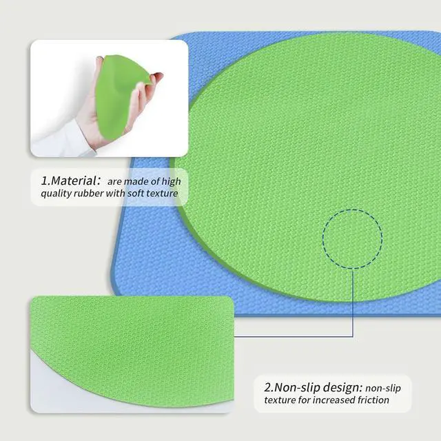 Alt view image 4 of 6 - Imeepa 4PCS Rubber Jar Opener Gripper Pads for Seniors (Blue+Green) | Non-Slip Rubber Grips Open Tight Jars Easily. Ideal for Arthritis, Weak Hands. 4-Piece Set, Versatile For Bottles & Cans