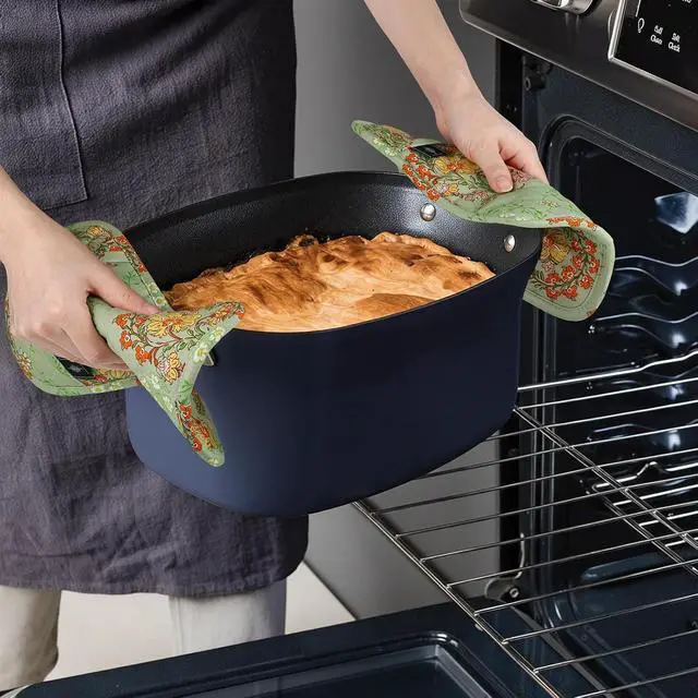 Alt view image 3 of 7 - BONTHEE Pot Holders for Kitchen Heat Resistant Hot Pads for Countertops Oven Pot Holders Cotton Potholders for Kitchen Cooking Baking - 2PCS