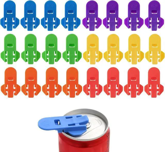 Main image of Pack of 24 Plastic Manual Easy Can Opener, Can Cover Protector Leakproof Can Top Ring Pull Opener Tool for Coke, Beer, Soda, Drinks