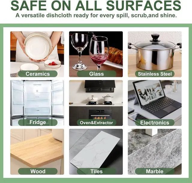 Alt view image 7 of 7 - Swedish Dishcloths for Kitchen, Reusable Paper Towels, 4 Pack | Super Absorbent & Washable Dish Rags, Non-Scratch Cellulose Sponge Cloths for Washing Dishes, Dishwasher Safe, Biodegradable