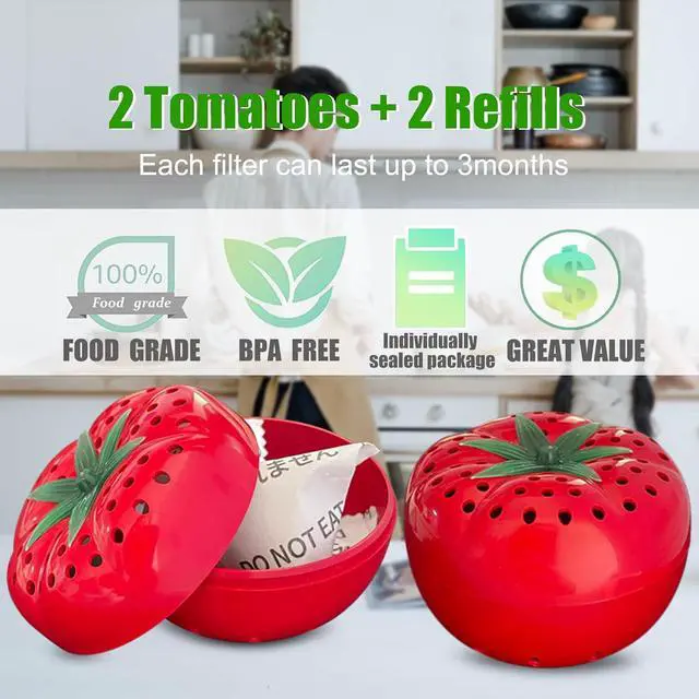 Alt view image 3 of 7 - 2 Pack Produce Freshness Preserver Saver Kit, Fresh Vegetable Savers | Keep Fruits & Vegetables Fresh Longer, Ethylene Gas and Odor Absorber in Refrigerator, Activated Carbon Filter Removes Odor