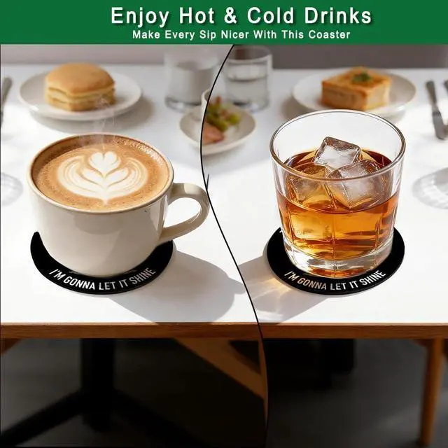 Alt view image 5 of 6 - This Little Light of Mine Im Gonna Let It Shine Drink Cup Holder Coaster Set of 2, Funny Dumpster Fire Coffee Cup Mats for Office Desk Decor, Humor Sarcastic Work Gifts for Women Men Coworkers