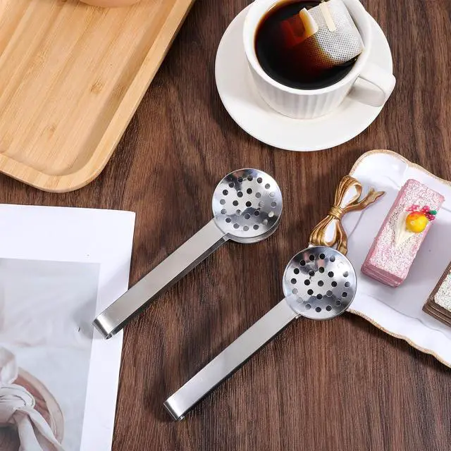 Alt view image 7 of 7 - 2 Pack Tea Bag Squeezer, Tea Accessories for Tea-Lovers, Stainless Steel, Durable Strainer Gripper, Ergonomic Dispenser Accessories