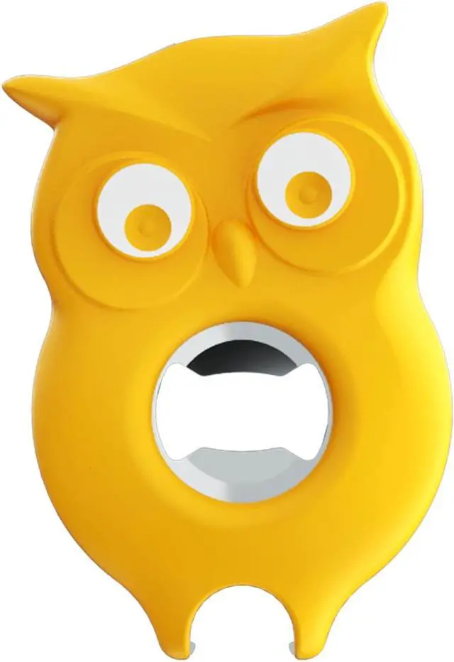 Alt view image 2 of 7 - 4-in-1 Manual Owl Bottle Opener - BPA-Free Multi-Function Opener for Bottle Caps, Jars, Pull Tabs & Twist Caps, Ergonomic Design for Kids, Seniors & Weak Hands (Yellow)