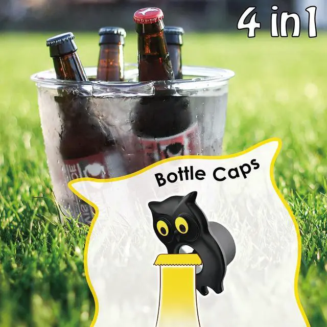 Alt view image 6 of 7 - 4-in-1 Manual Owl Bottle Opener - BPA-Free Multi-Function Opener for Bottle Caps, Jars, Pull Tabs & Twist Caps, Ergonomic Design for Kids, Seniors & Weak Hands (Yellow)
