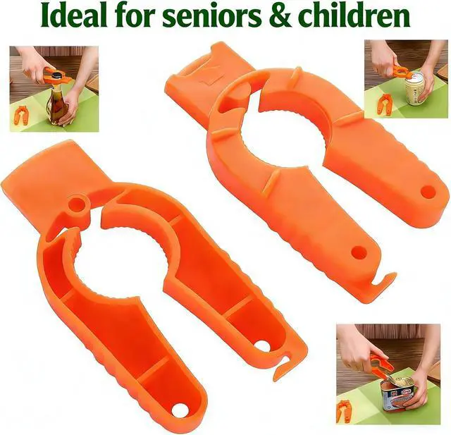 Alt view image 3 of 7 - Can and Bottle Opener, 2-Pack Easy-Grip Opener for Weak Hands | Lightweight plastic, non-slip, twist-to-open, no sharp edges, for seniors, children, arthritis, cans, bottles, jars, kitchens