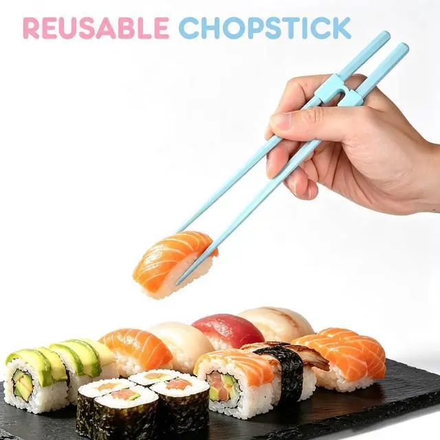 Alt view image 7 of 7 - 8 Pairs Training Chopsticks for Beginners, Fiberglass Japanese Chopstick | Training Chopsticks with Removable Helpers, Easy to Use Reusable Design, Dishwasher Safe, 8 Colors for Adults & Family Dining