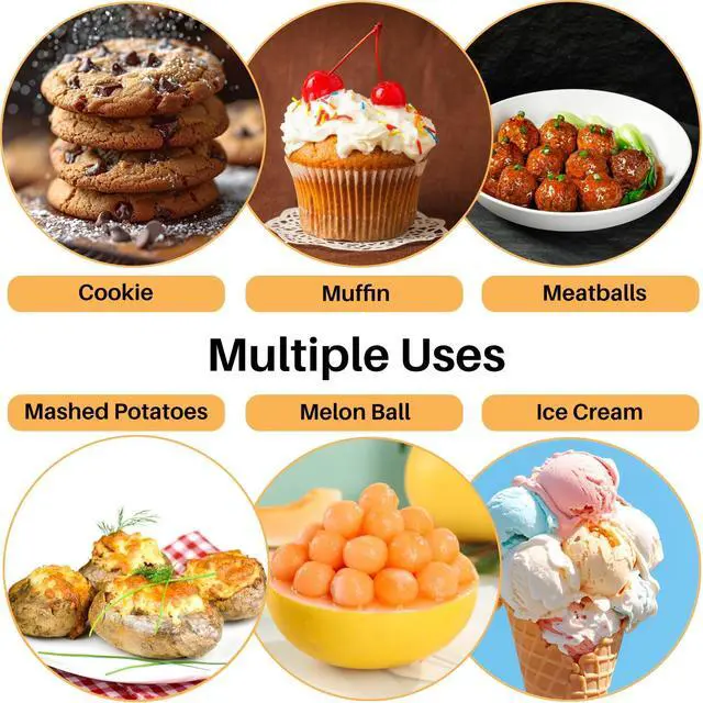 Alt view image 7 of 7 - JUNADAEL J Medium Cookie Scoop, 2 Tablespoon Cookie Scoops for Baking, Cookie Dough Scoop, Spring-Loaded, Comfortable Grip, Non-Slip, For Making Cookies Muffin Cupcake Pancake Ice Cream Meatball