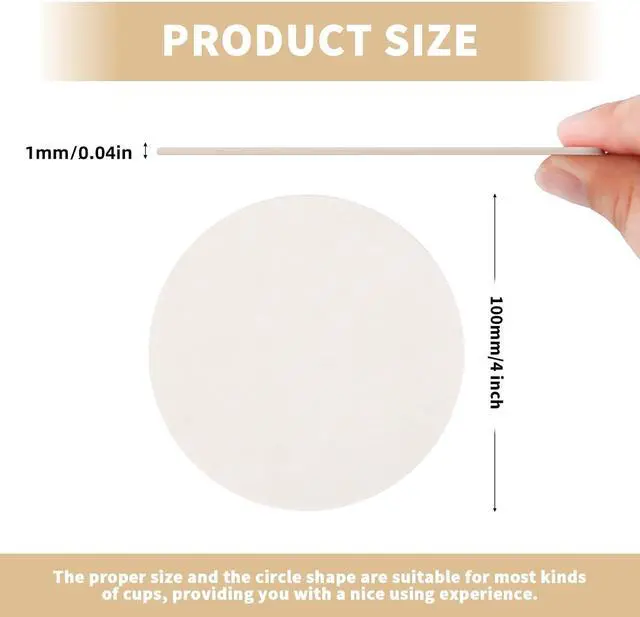 Alt view image 2 of 7 - 50 Pcs Paper Coasters 1MM, 4 Inch Disposable Round White Cardboard Coasters for Weddings Parties