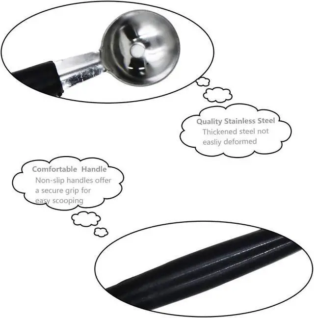 Alt view image 5 of 6 - 2 Pack Double Ended Headed Fruit Icecream Ball Spoon,Stainless Steel Melon Baller,Smooth Round Melon Balls Melon Scoop for Watermelon/Ice Cream/Fruits/Sorbet/Meatball
