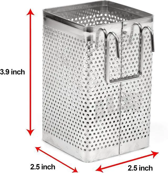 Alt view image 3 of 7 - LENITH Kitchen Utensil Chopsticks Perforated Holder with Hooks - Stainless Steel Storage for Organizer Dishwasher Safe (Small Square)