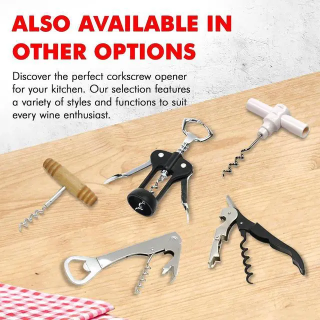 Alt view image 7 of 7 - Chef Craft Select Bottle Opener and Corkscrew, 5.5 inches in length, Nickle Plated