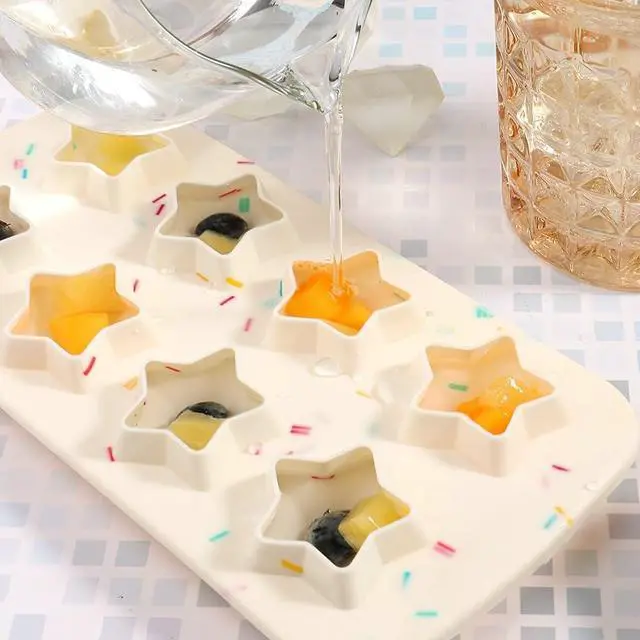 Main image of Ice Cube Molds Silicone Set of 2 Star Shaped Reusable Silicone Ice Maker for Whiskey Drinks and Cocktails Making Fun Ice Cubes and Gummies