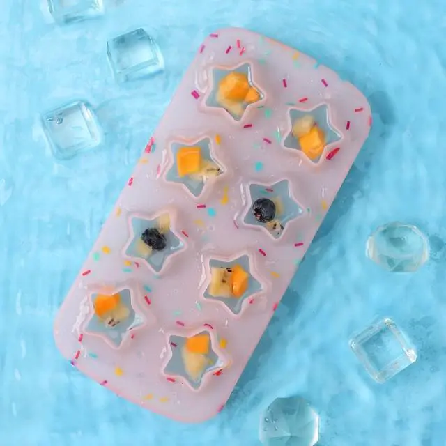 Alt view image 3 of 6 - Ice Cube Molds Silicone Set of 2 Star Shaped Reusable Silicone Ice Maker for Whiskey Drinks and Cocktails Making Fun Ice Cubes and Gummies