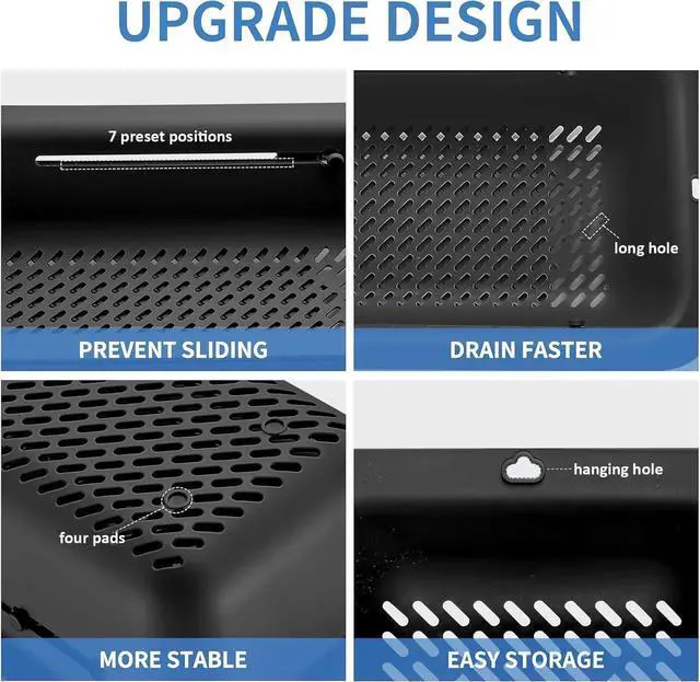 Alt view image 4 of 7 - LASSHSWA Collapsible Colander for Kitchen, Over the Sink Strainer Basket for Kitchen, Fruit Pasta Food Strainer Expandable Plastic Colander BPA Free (Black)