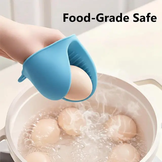 Alt view image 5 of 7 - 1 Pair Pink,Mini Silicone Oven Gloves, Mini Finger Protector Pot Holder for Kitchen,Cooking,Baking,BBQHeat Resistant Glovescan be Washed in the Dishwasher