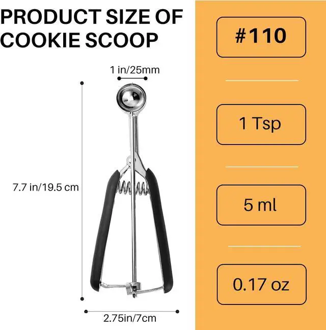 Alt view image 2 of 7 - JUNADAEL J Mini Cookie Scoop, Extra Small 1/3 Tbsp Scoop,1 Tsp Cookie Dough Scoop, Melon Baller Scoops, Mini Ice Cream Scoop, Comfortable Grip, Non-Slip, For Making Cookie Melon Ball Ice Cream