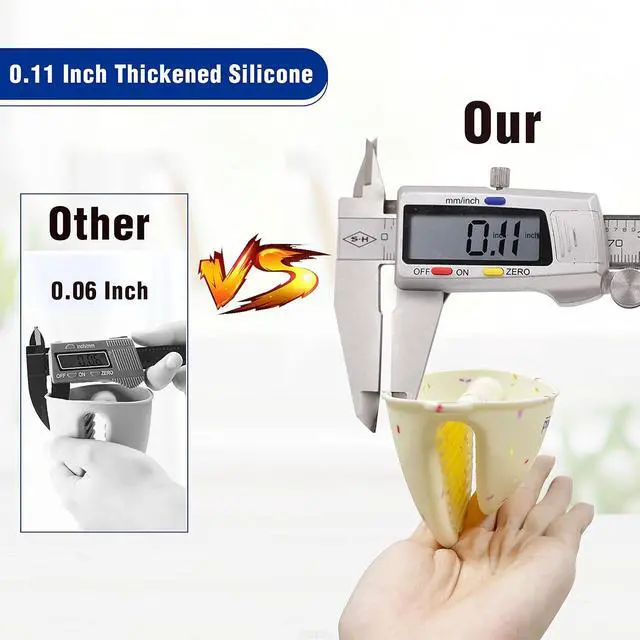 Alt view image 5 of 7 - Thickened Mini Silicone Oven Mitts Heat Resistant as Hot Pot Holder, Baking Holder, Rubber Oven Gloves, Finger Pinch Grips, Potholder Mitts for Kitchen Cooking, 1 Pair, White Confetti