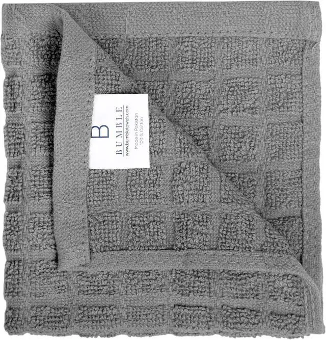 Alt view image 3 of 7 - Bumble Dish Cloths (6-Pack), 100% Cotton Kitchen Towels, 12"x12" - Gray | 405 GSM | Soft, Highly Absorbent & Durable Dish Towels for Kitchen