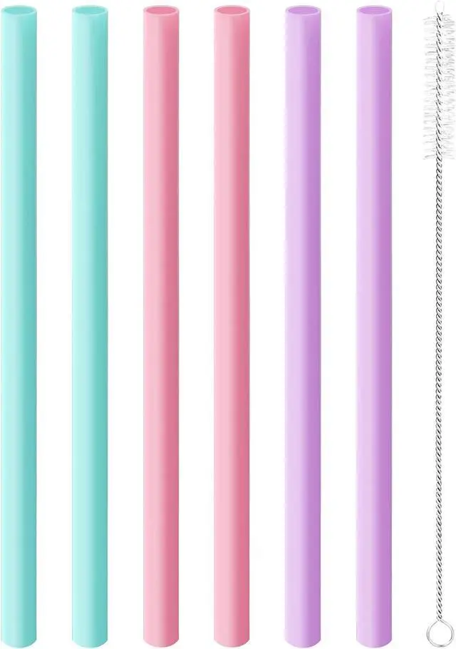 Main image of Joshey Replacement Straws for Owala FreeSip 24oz & 32oz, 6 Pack | Water Bottle Replacement Accessories | BPA-Free Reusable Plastic Straws | Includes Cleaning Brush