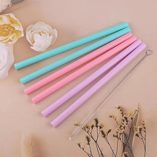 Alt view image 6 of 7 - Joshey Replacement Straws for Owala FreeSip 24oz & 32oz, 6 Pack | Water Bottle Replacement Accessories | BPA-Free Reusable Plastic Straws | Includes Cleaning Brush