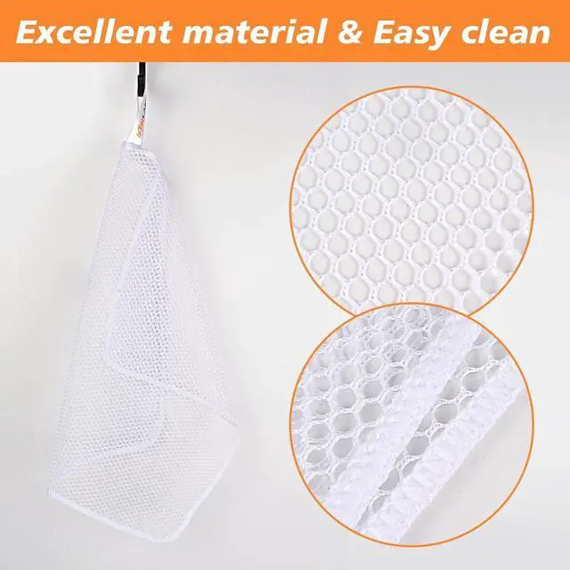 Alt view image 3 of 7 - SUNLAND Netted Mesh Dish Cloths for Washing Dishes 3 Pack 12x12Inch White | No Odor Dishes Scrubber for Kitchen, Fast Drying, Easy to Clean