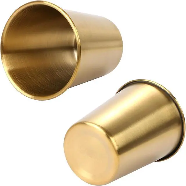 Alt view image 7 of 7 - 3 Pack 10.5 Ounce 300ml Stainless Steel Cups Beer Cups Shatterproof Pint Drinking Cups Metal Drinking Glasses for Kids and Adults (Gold)