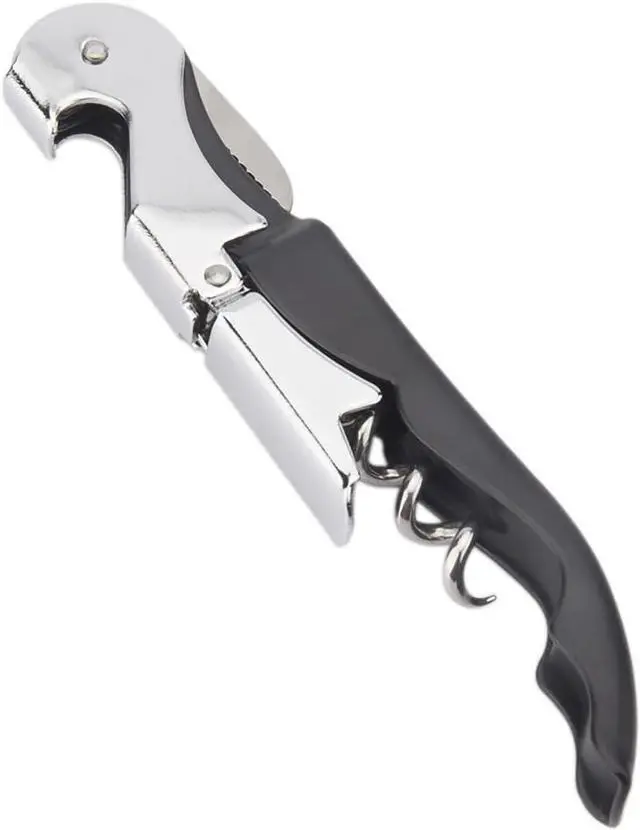 Main image of Waiter Corkscrew Professional Wine Opener with Foil Cutter,Manual Wine Bottle Opener for Servers, Bartenders and Waiter (1, Black)