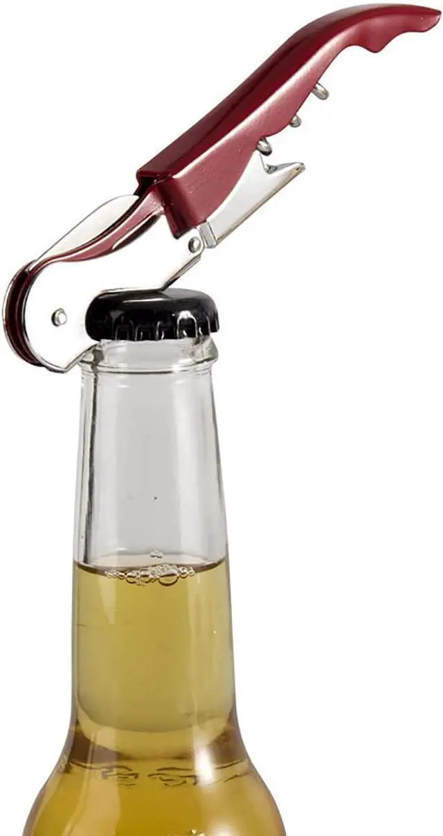 Alt view image 6 of 7 - Waiter Corkscrew Professional Wine Opener with Foil Cutter,Manual Wine Bottle Opener for Servers, Bartenders and Waiter (1, Black)