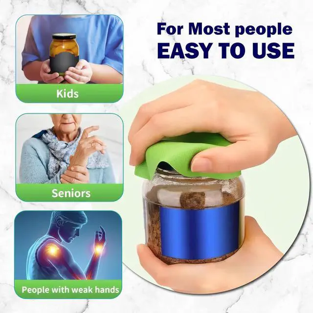 Alt view image 3 of 7 - 4 Pack Rubber Jar Opener Grippers, Jar Opener for Seniors with Arthritis Rubber, Multi-function Silicone Bottle Opener(Blue,Green)