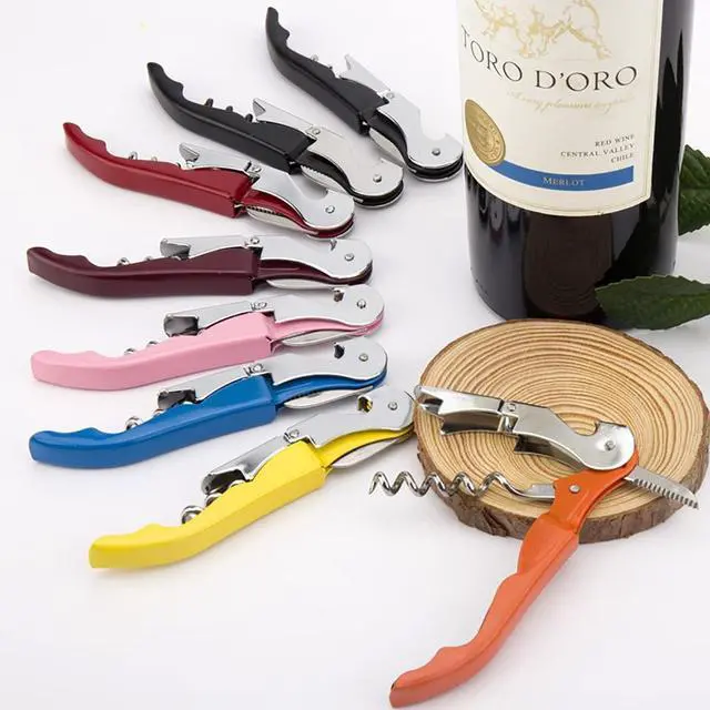 Alt view image 3 of 7 - Waiter Corkscrew Professional Wine Opener with Foil Cutter,Manual Wine Bottle Opener for Servers, Bartenders and Waiter (1, Black)