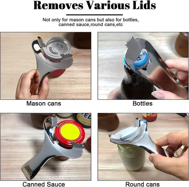 Alt view image 6 of 7 - Mason Jar Opener No Lid Dents or Damage Multifunctional Tool | No dented lids,Easy twist removes any jar lid,Built in bottle opener,Comfortable grip,Built to last