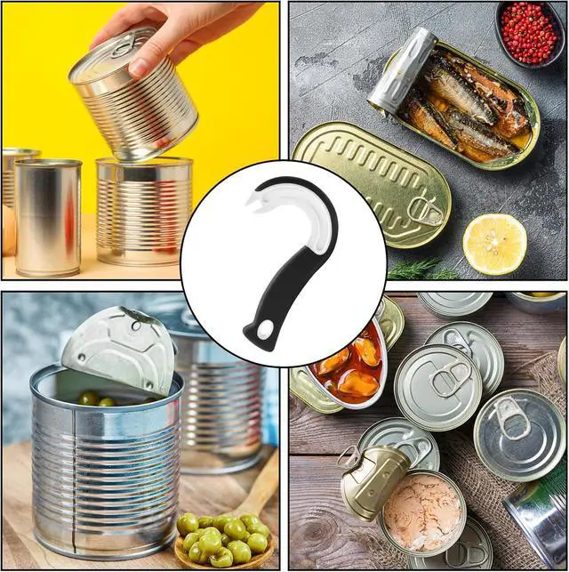 Alt view image 3 of 7 - Ouligay Easy Open Ring Pull Can Opener Tin Openers Pull Tab Can Opener Jar Openers for Soda Tabs Lid Lifter Tin Can Arthritis Hands J Shaped Kitchen Aid