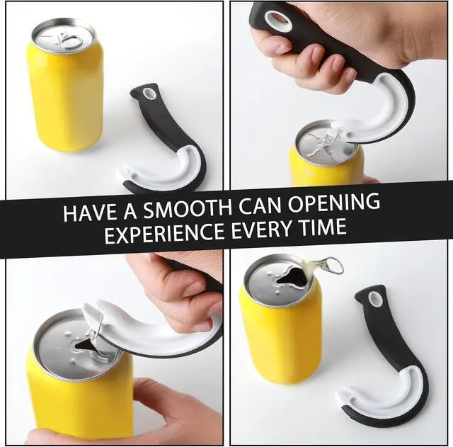 Alt view image 6 of 7 - Ouligay Easy Open Ring Pull Can Opener Tin Openers Pull Tab Can Opener Jar Openers for Soda Tabs Lid Lifter Tin Can Arthritis Hands J Shaped Kitchen Aid
