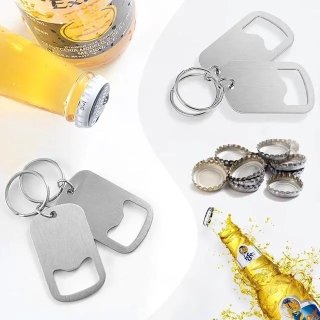 Alt view image 6 of 7 - 2Pcs Stainless Steel Bottle Opener Keychain, Portable Flat Keychain Bottle Opener, Mini Beer Bottle Can Opener for Bar Kitchen Restaurant Camping Party Supplies(Silver)