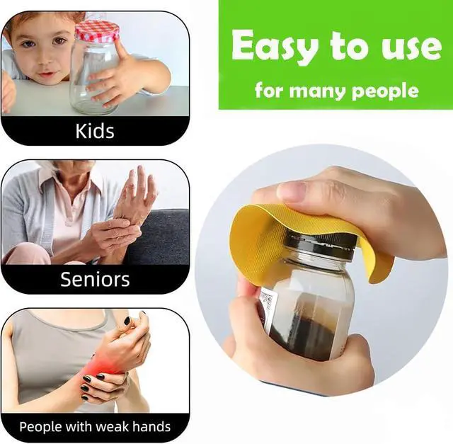 Alt view image 4 of 5 - 6-Pack Rubber Jar Opener Bottle Gripper Pads | Non-Slip, Multi-function, Easy-Open Lids for Seniors, Arthritis & Weak Hands (Circle, 6-Pack)