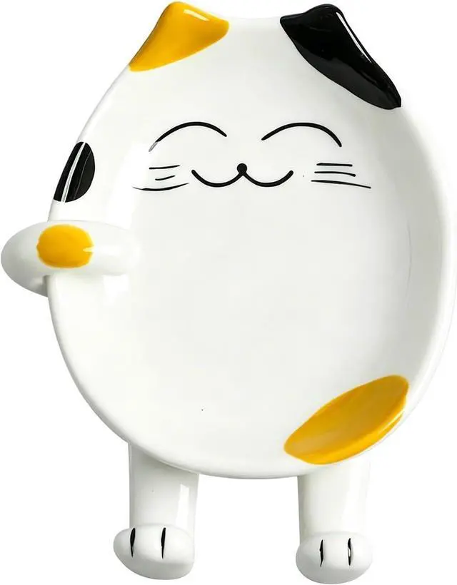 Main image of Cat Spoon Rest, Ceramic Cute Spoon Holder Rest for Stove Top, Cat Kitchen Accessories, Stove Holder Utensil Spoon Rest for Kitchen Counter (Yellow)