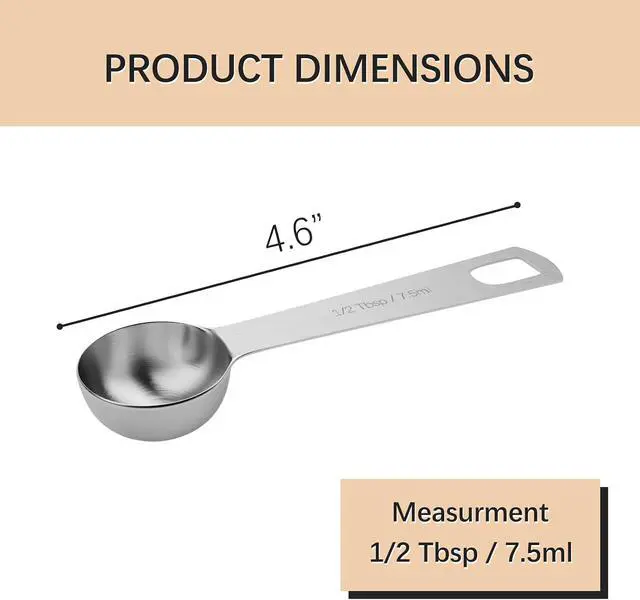 Alt view image 2 of 6 - 2PCS 1/2Tbsp(1.5tsp, 7.5ml) Measuring Spoon, Stainless Steel Teaspoon | High Precision, Food-Grade, Rust-Free, Dishwasher-Safe, Easy-Read Markings, Multi-Purpose, Sturdy & Durable