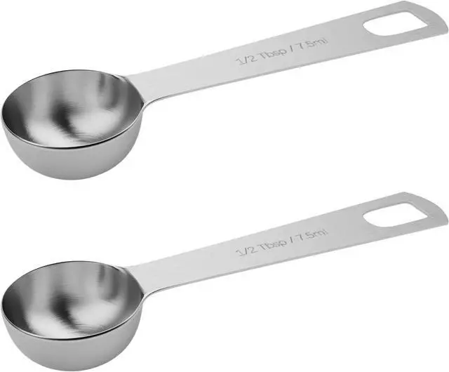 Main image of 2PCS 1/2Tbsp(1.5tsp, 7.5ml) Measuring Spoon, Stainless Steel Teaspoon | High Precision, Food-Grade, Rust-Free, Dishwasher-Safe, Easy-Read Markings, Multi-Purpose, Sturdy & Durable