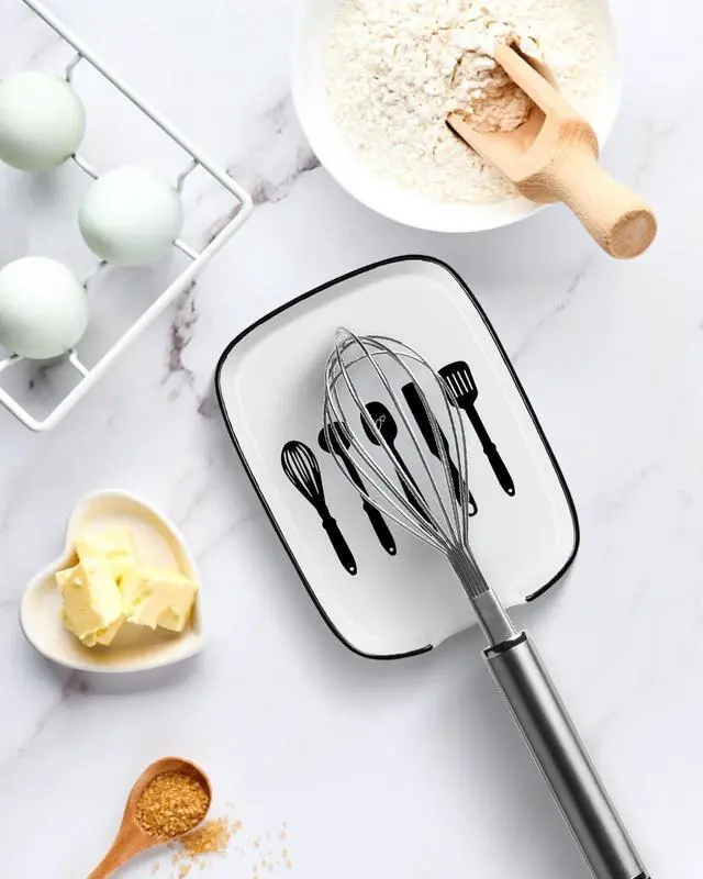 Alt view image 3 of 7 - Ceramic Spoon Rest for Stove Top, Funny Coffee Spoon Holder | Spoon Holder for Kitchen Counter Cooking Utensil Rest, Modern Farmhouse Kitchen Décor Accessories for Housewarming Gifts