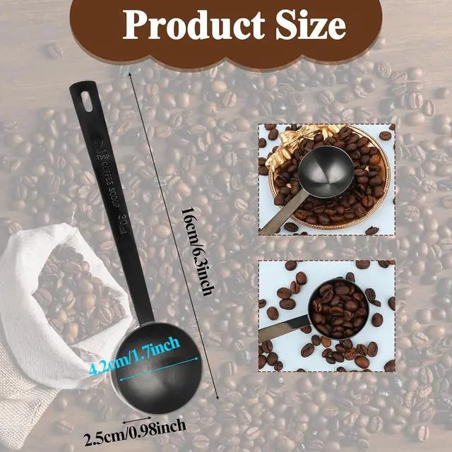 Alt view image 2 of 7 - JJUNW Metal Measure Spoon, 2 Tablespoon Coffee Scoop, 30ML Stainless Steel Coffee Spoons, Long Handle Coffee Measuring Scoop Coffee Scoop Spoon for Ground Coffee Bean Espresso Milk Tea Sugar