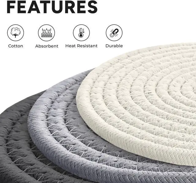 Alt view image 3 of 7 - Avalon Kitchen Trivets for Hot Dishes Set of 3, Trivets for Hot Pots and Pans, Heat-Resistant Pot Holders, Stylish Coasters, Perfect for Your Kitchen