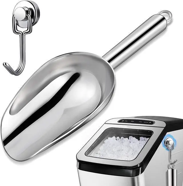 Main image of OLESBUR 3oz Stainless Steel Ice Scoop for Freezer with Magnetic Hook Dishwasher Safe Ice Scooper for Ice Machine Metal Scoop for Ice Bucket, Dog Food, Flour, Canisters