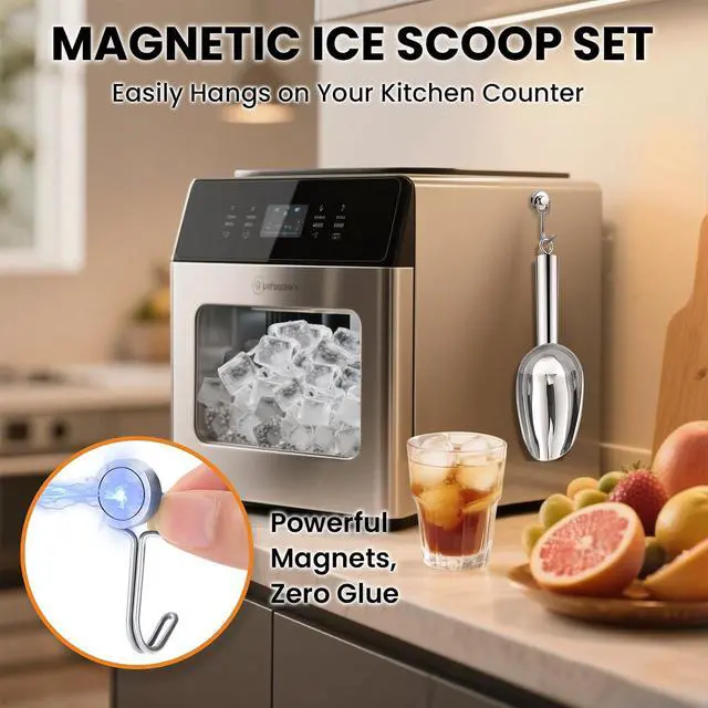 Alt view image 3 of 7 - OLESBUR 3oz Stainless Steel Ice Scoop for Freezer with Magnetic Hook Dishwasher Safe Ice Scooper for Ice Machine Metal Scoop for Ice Bucket, Dog Food, Flour, Canisters