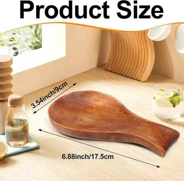 Alt view image 2 of 7 - Wooden Spoon Rest Spoon Rest for Stove Top | Kitchen Counter Modern Rustic Smooth Spoon Rest as a Dining Table Decor for Spatula Spoon Tong Brush