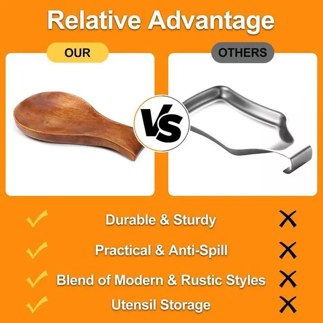 Alt view image 5 of 7 - Wooden Spoon Rest Spoon Rest for Stove Top | Kitchen Counter Modern Rustic Smooth Spoon Rest as a Dining Table Decor for Spatula Spoon Tong Brush
