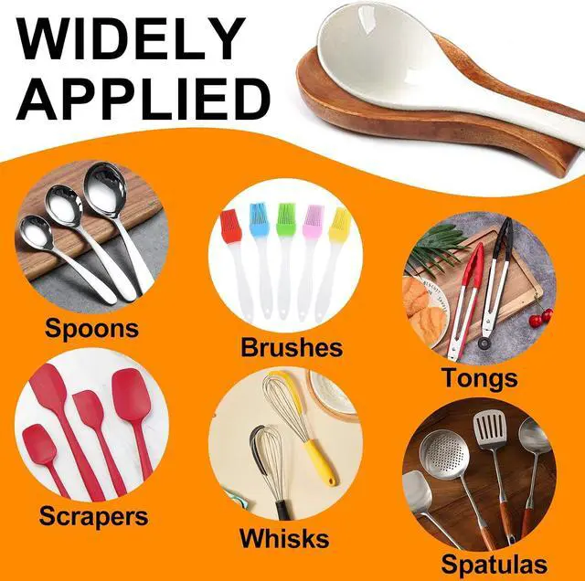 Alt view image 6 of 7 - Wooden Spoon Rest Spoon Rest for Stove Top | Kitchen Counter Modern Rustic Smooth Spoon Rest as a Dining Table Decor for Spatula Spoon Tong Brush