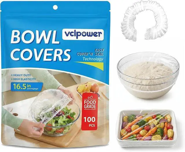 Main image of VCLPOWER (Package may vary)100 Pcs Reusable Sourdough Bowl Covers/Disposable Shower Caps,Bread Proofing Covers Fits 5"11" Bowls&Plates, Up to 30+Uses,Thickened Waterproof Hair Caps Fit for Short Hair